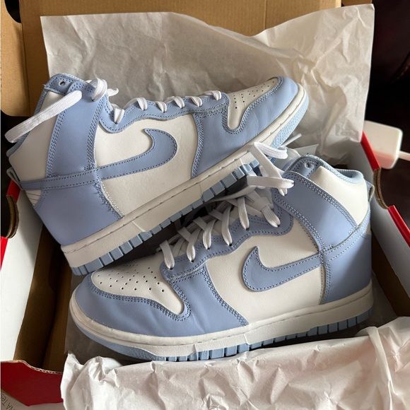 Nike Shoes - Nike High Aluminum Dunks 🩵